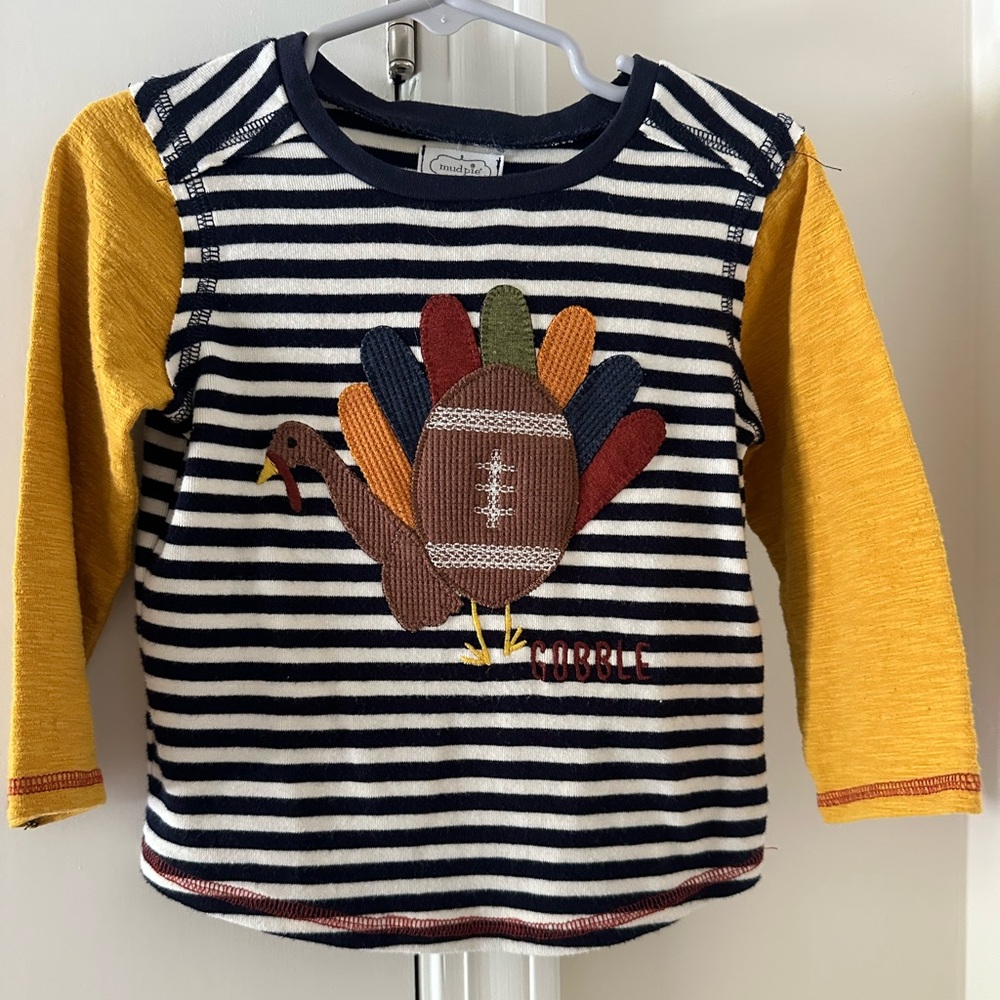 Boys Mud Pie Turkey Football tee, 12-18 months